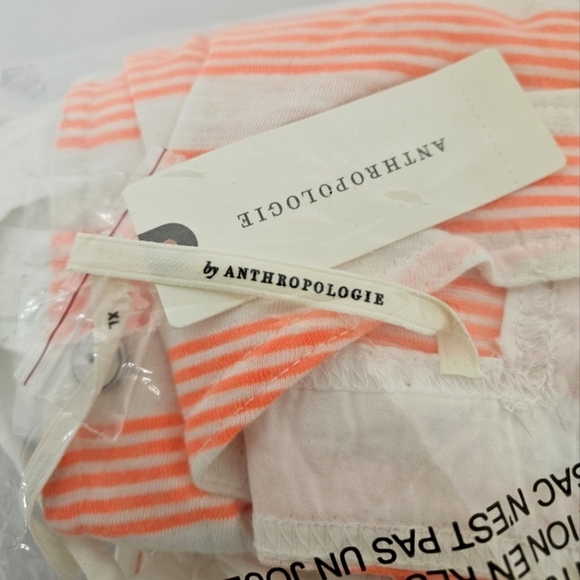 Anthropologie Boatneck Cut Out Romper in Coral Stripe Size XL NWT - Picture 11 of 11